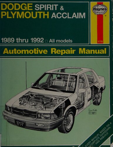 Haynes Plymouth Acclaim & Dodge Spirit Automotive Repair Manual