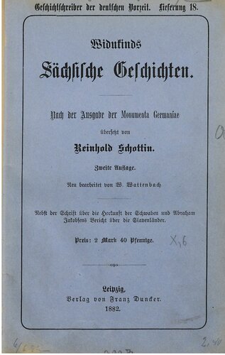 Widukinds Sächsische Geschichten ; nach der Ausgabe der Monumenta Germaniae