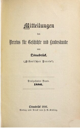 Mitteilungen des Vereins für Geschichte und Landeskunde von Osnabrück