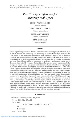 Practical type inference for arbitrary-rank types