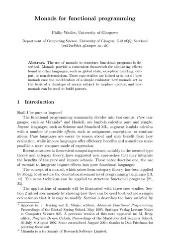 Monads for functional programming