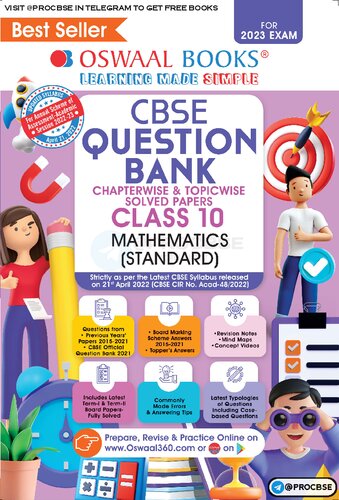Oswaal CBSE Chapterwise & Topicwise Question Bank Class 10 Mathematics Standard Book (For 2022-23 Exam)