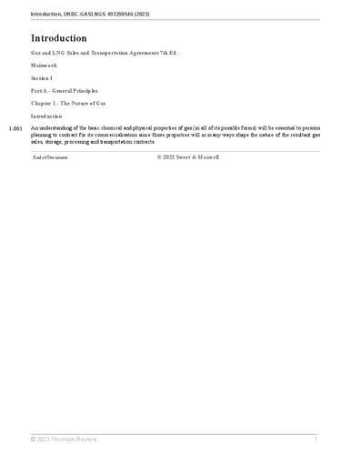 Gas and LNG Sales and Transportation Agreements: Principles and Practice