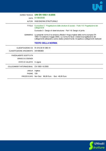 Eurocode 3 - Design of steel structures - Part 1-8: Design of joints
