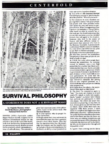 Survival Philosophy: Interview With Ragnar Benson