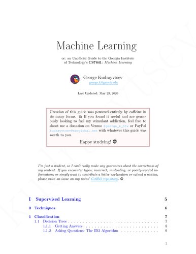 Machine Learning, or, An Unofficial Guide to Georgia Institute of Technology's CS7641: Machine Learning