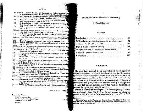 Stability of projective varieties