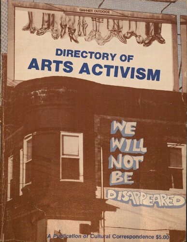 We Will Not be Disappeared!: Directory of Arts Activism