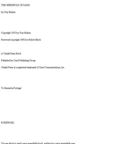 The Werewolf of Paris