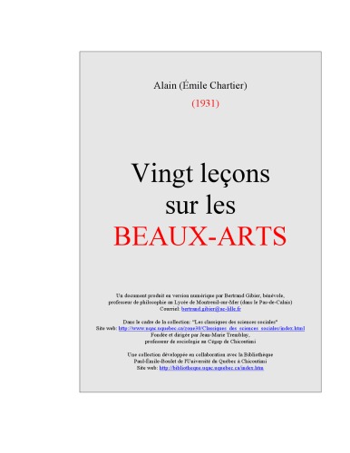 Vingt lecons sur les beaux-arts
