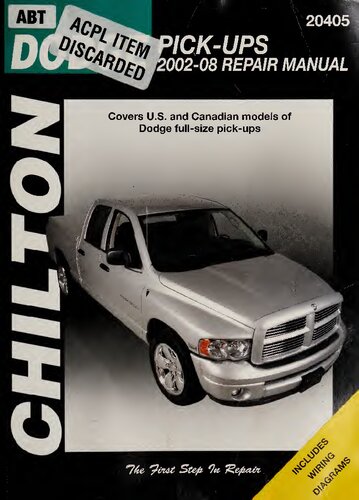 Chilton's Dodge Pick-Ups 2002-08 Repair Manual