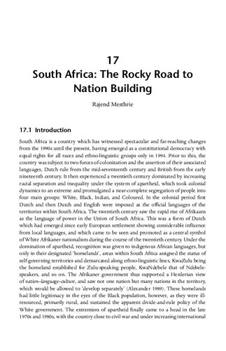 South Africa: The Rocky Road to Nation Building