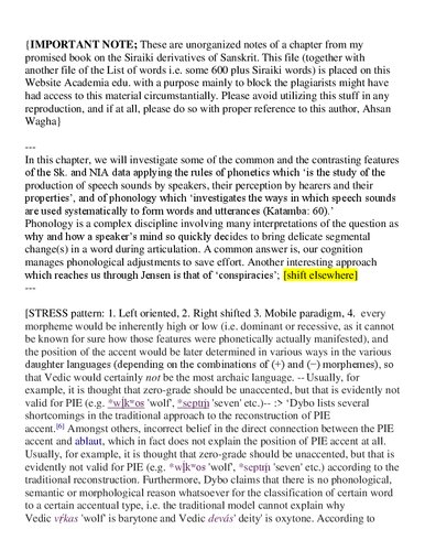 Notes on Phonological Patterns in Siraiki