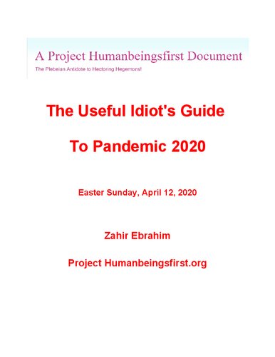The Useful Idiot's Guide To Pandemic 2020 by Zahir Ebrahim