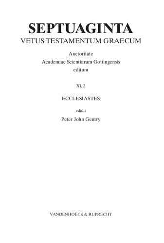 Septuaginta. Band 11,2: Ecclesiastes