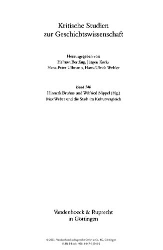 Max Weber und die Stadt im Kulturvergleich