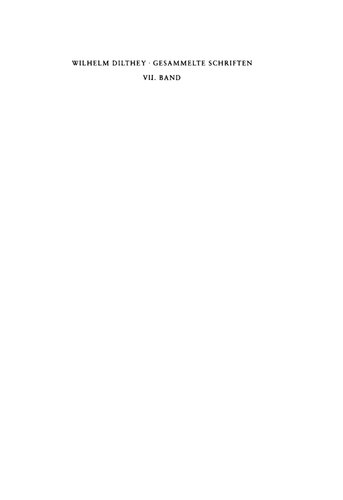 Der Aufbau der geschichtlichen Welt in den Geisteswissenschaften