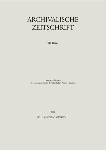 Archivalische Zeitschrift 98 (2022)