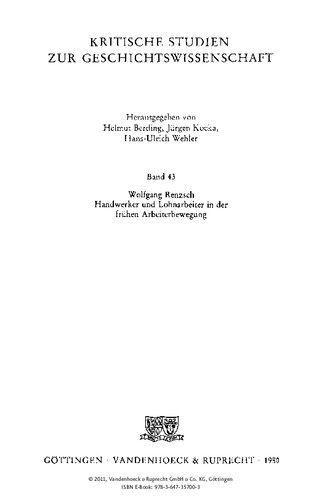 Handwerker und Lohnarbeiter in der frühen Arbeiterbewegung: Zur sozialen Basis von Gewerkschaften und Sozialdemokratie im Reichsgründungsjahrzehnt