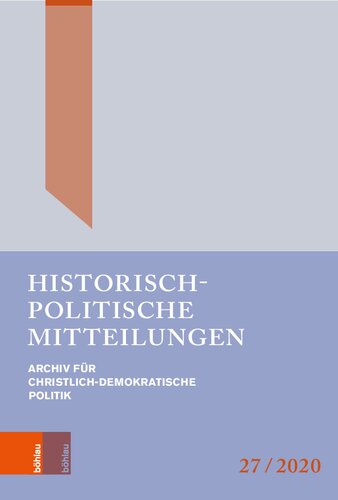 Historisch-Politische Mitteilungen: Archiv für Christlich-Demokratische Politik. Band 27