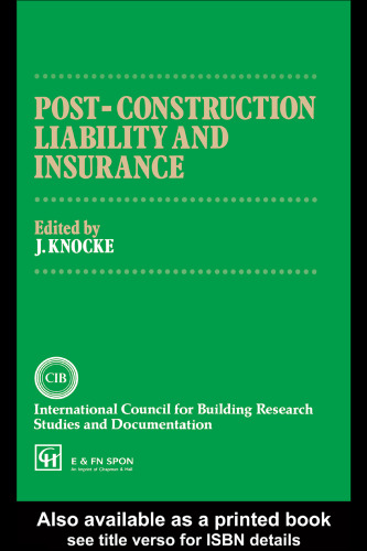 Post-Construction Liability and Insurance (The National Swedish Institute for Building Research)