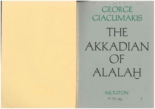 The Akkadian of Alalah