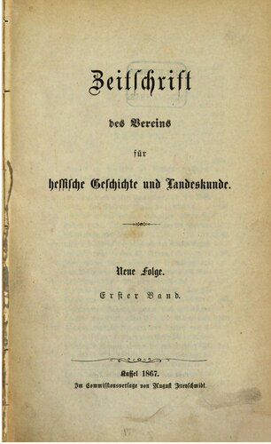 Zeitschrift des Vereins für hessische Geschichte und Landeskunde