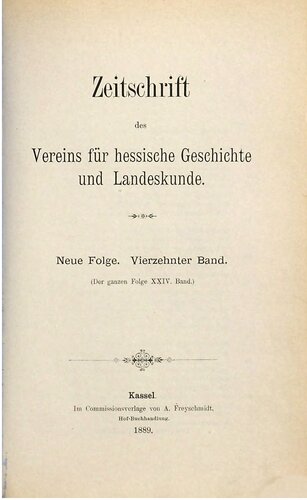 Zeitschrift des Vereins für hessische Geschichte und Landeskunde