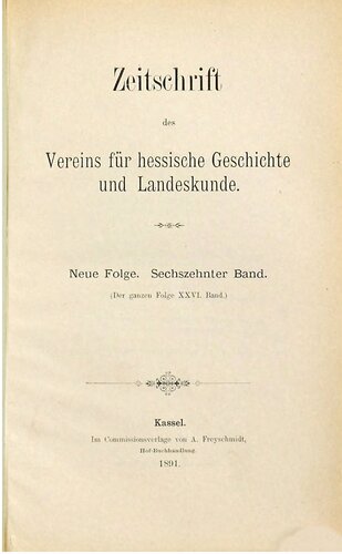 Zeitschrift des Vereins für hessische Geschichte und Landeskunde