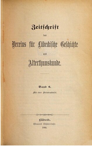 Zeitschrift des Vereins für lübeckische Geschichte und Altertumskunde