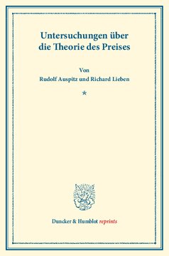 Untersuchungen über die Theorie des Preises