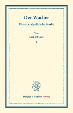 Der Wucher: Eine socialpolitische Studie