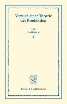 Versuch einer Theorie der Produktion