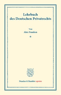 Lehrbuch des Deutschen Privatrechts