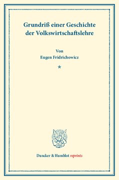 Grundriß einer Geschichte der Volkswirtschaftslehre