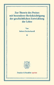 Zur Theorie des Preises: mit besonderer Berücksichtigung der geschichtlichen Entwicklung der Lehre