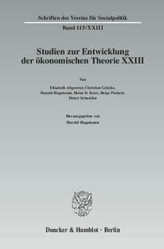 Ökonomie und Technik: Studien zur Entwicklung der ökonomischen Theorie XXIII
