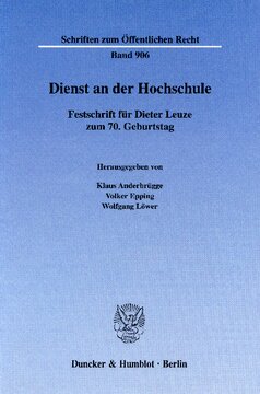 Dienst an der Hochschule: Festschrift für Dieter Leuze zum 70. Geburtstag