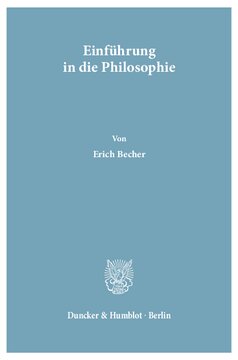Einführung in die Philosophie: Mit einem Anhang von Aloys Wenzl