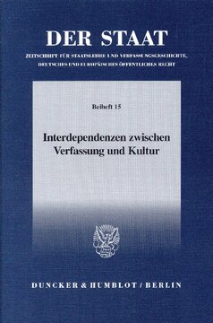 Interdependenzen zwischen Verfassung und Kultur: Tagung der Vereinigung für Verfassungsgeschichte in Hofgeismar vom 22.3.–24.3.1999