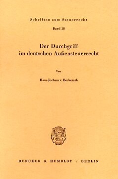 Der Durchgriff im deutschen Außensteuerrecht