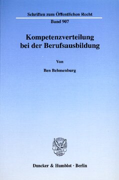 Kompetenzverteilung bei der Berufsausbildung