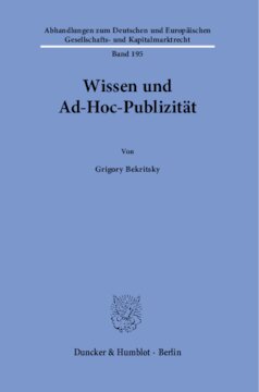 Wissen und Ad-Hoc-Publizität