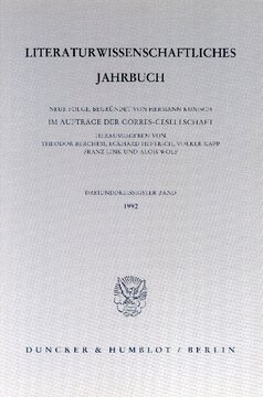 Literaturwissenschaftliches Jahrbuch: 33. Band (1992)