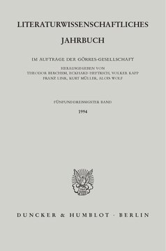 Literaturwissenschaftliches Jahrbuch: 35. Band (1994)