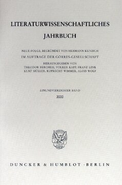 Literaturwissenschaftliches Jahrbuch: 41. Band (2000)