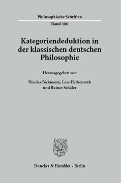 Kategoriendeduktion in der klassischen deutschen Philosophie