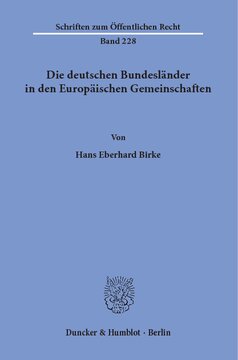 Die deutschen Bundesländer in den Europäischen Gemeinschaften