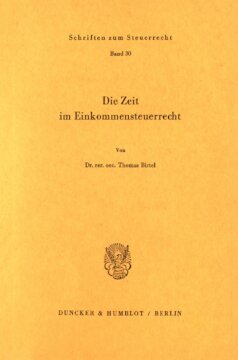 Die Zeit im Einkommensteuerrecht