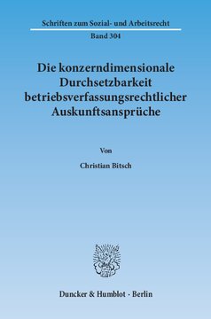 Die konzerndimensionale Durchsetzbarkeit betriebsverfassungsrechtlicher Auskunftsansprüche